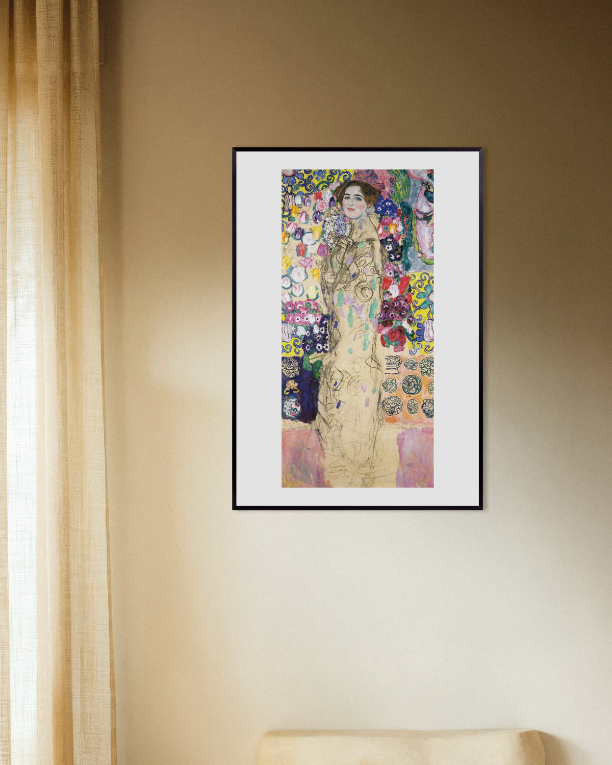 Poster Ritratto di Maria Munk (1917–1918) di Gustav Klimt con cornice in metallo