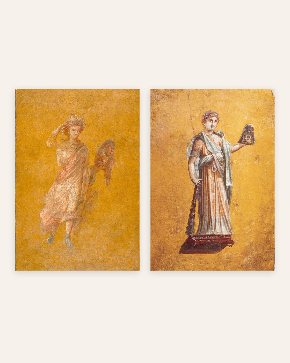Poster affreschi romani, set da 2: Melpomene, musa della tragedia, senza cornice