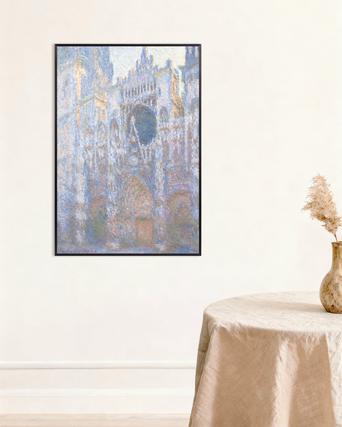 Poster La cattedrale di Rouen, facciata ovest (1894) di Claude Monet con cornice in metallo