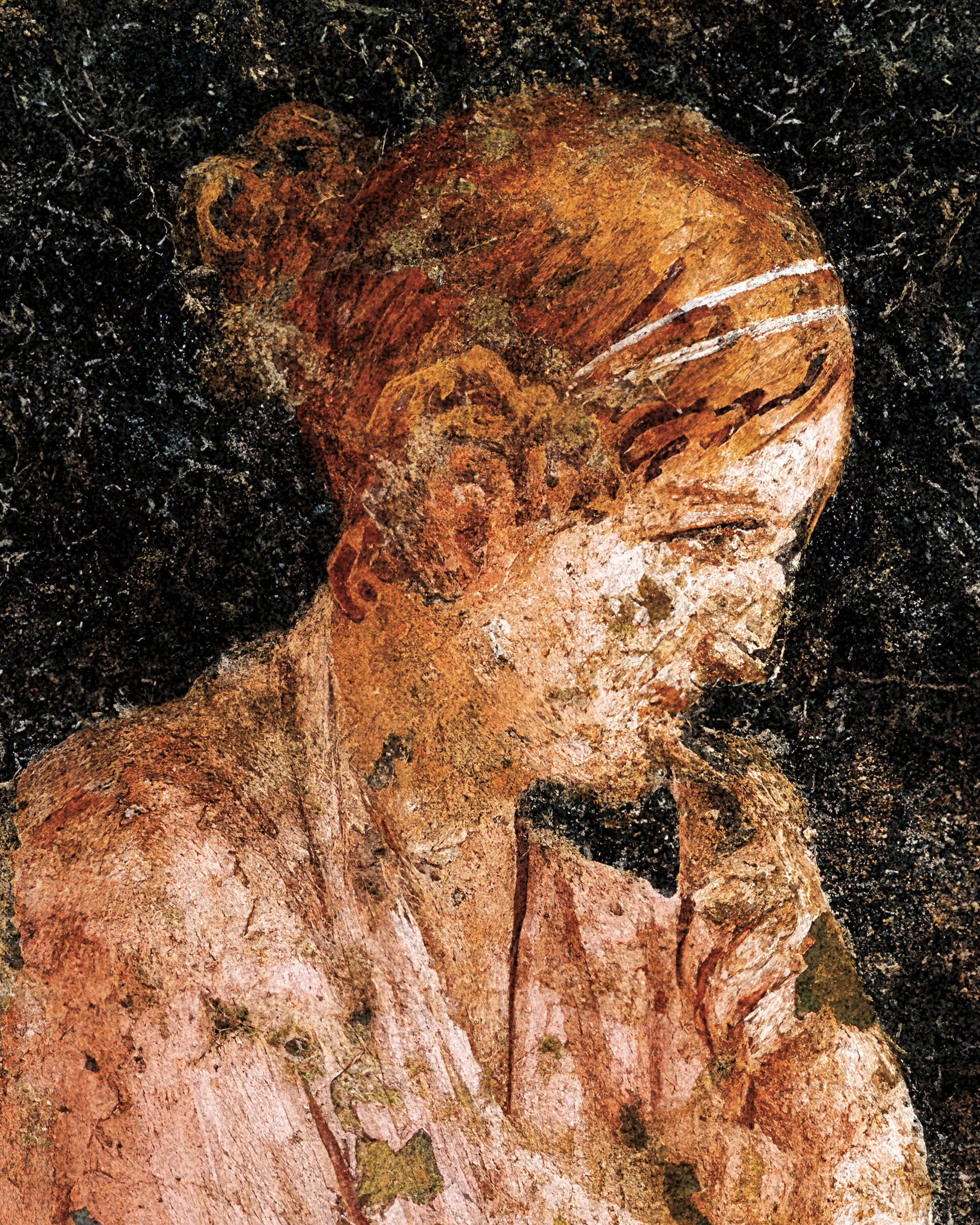 Poster dettaglio affresco donna seduta