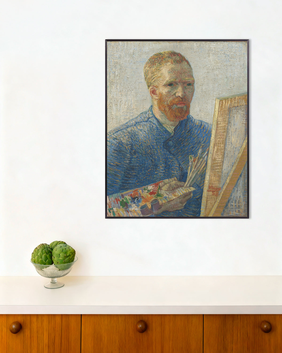 Poster di Autoritratto come pittore (1888) di Vincent van Gogh, con cornice in metallo