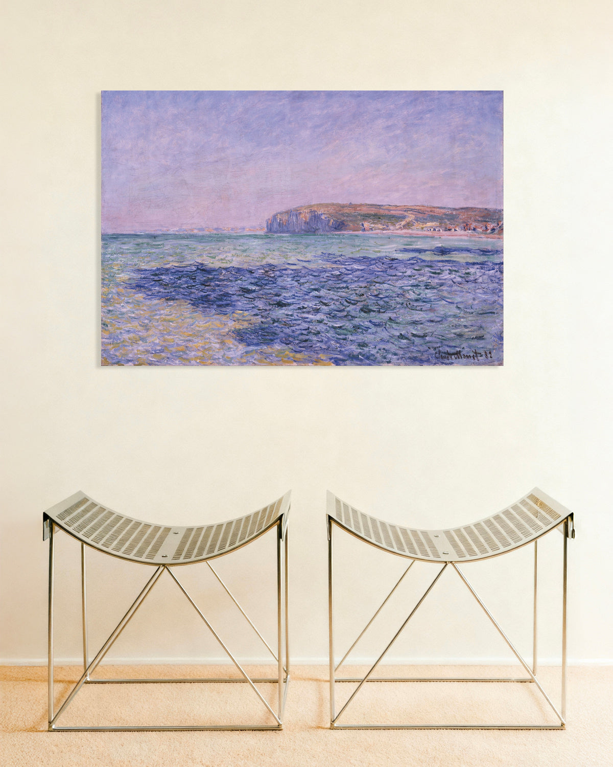 Poster Ombre sul mare, scogliere di Pourville (1882) di Claude Monet