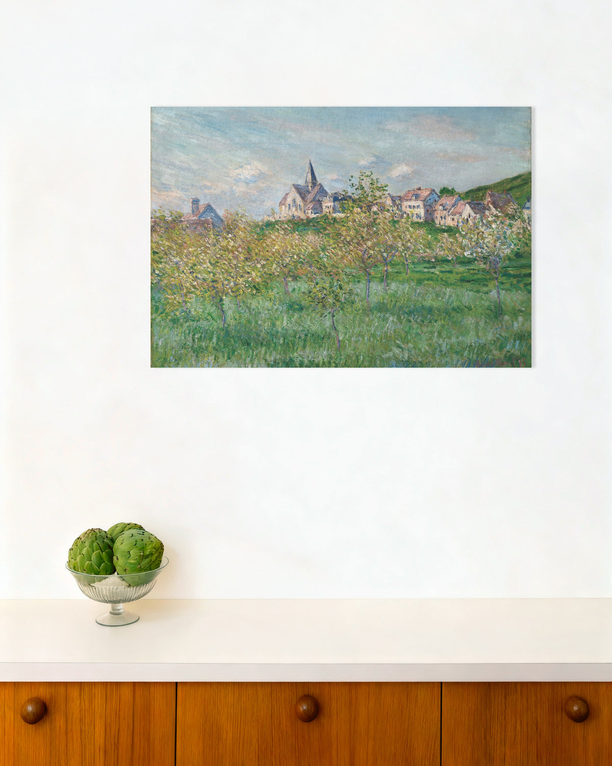 Poster Primavera a Giverny, effetto pomeridiano (1885) di Claude Monet