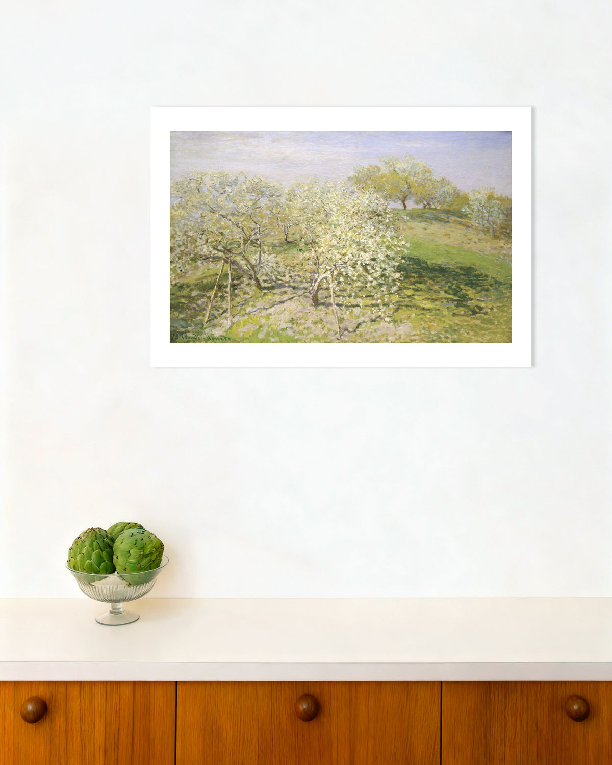 Poster Primavera, alberi da frutto in fiore (1873) di Claude Monet