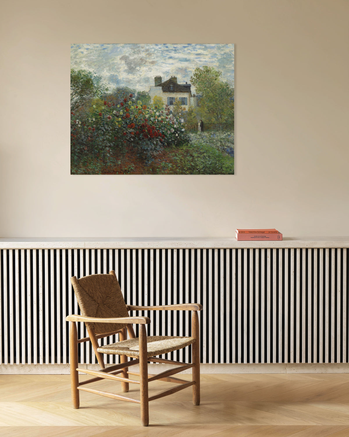 Poster Il giardino dell'artista ad Argenteuil, un angolo con dalie (1873) di Claude Monet
