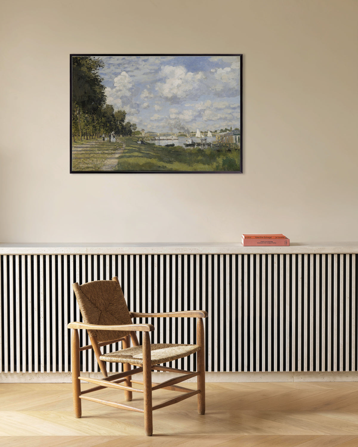 Poster Il bacino di Argenteuil (circa 1872) di Claude Monet con cornice in metallo