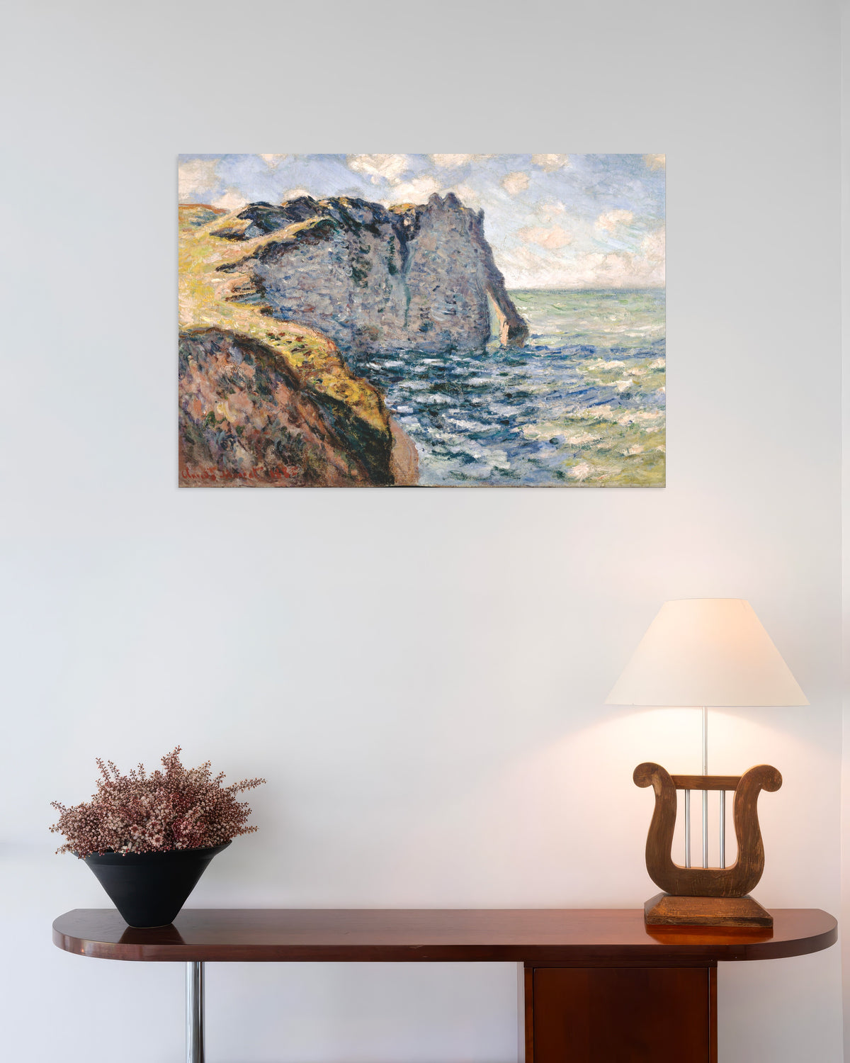 Poster La Falaise d'Aval, Étretat (1885) di Claude Monet