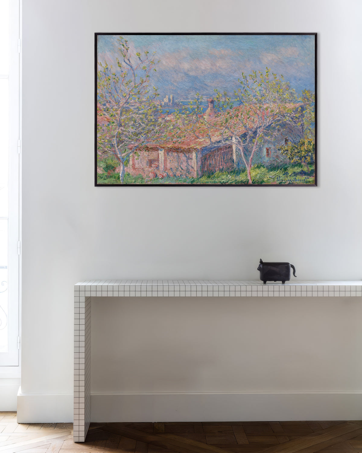 Poster La casa del giardiniere ad Antibes (1888) di Claude Monet con cornice in metallo