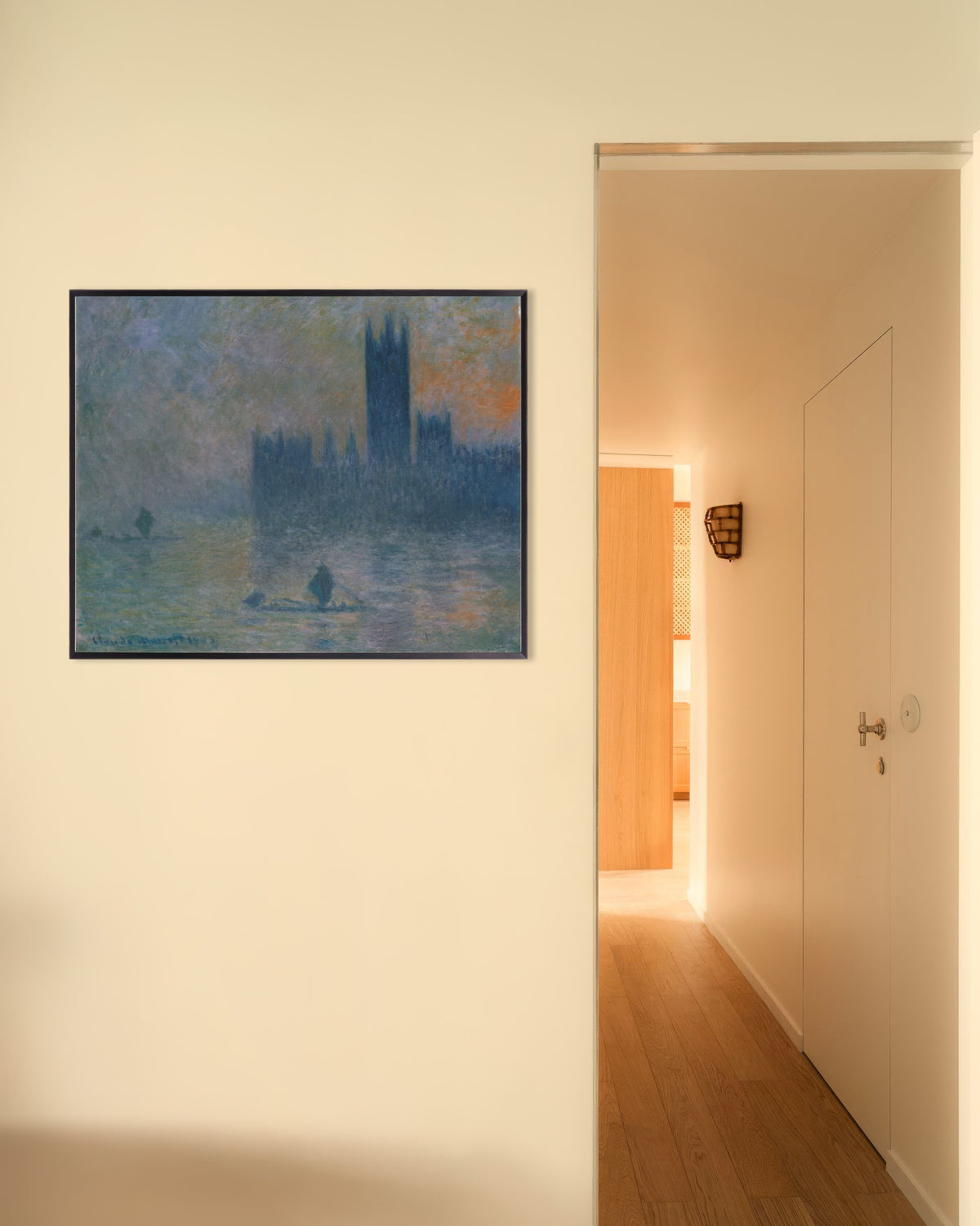 Poster Il Parlamento, effetto nebbia (1903–1904) di Claude Monet con cornice in metallo