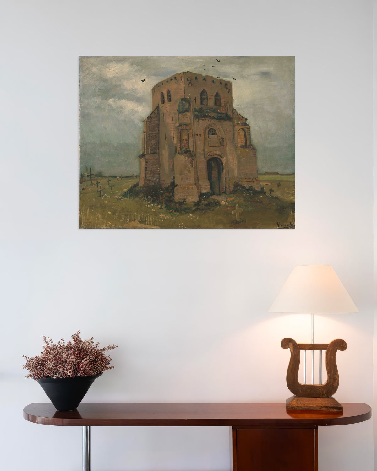 Poster dell’opera La vecchia torre della chiesa di Nuenen (1885) di Vincent van Gogh