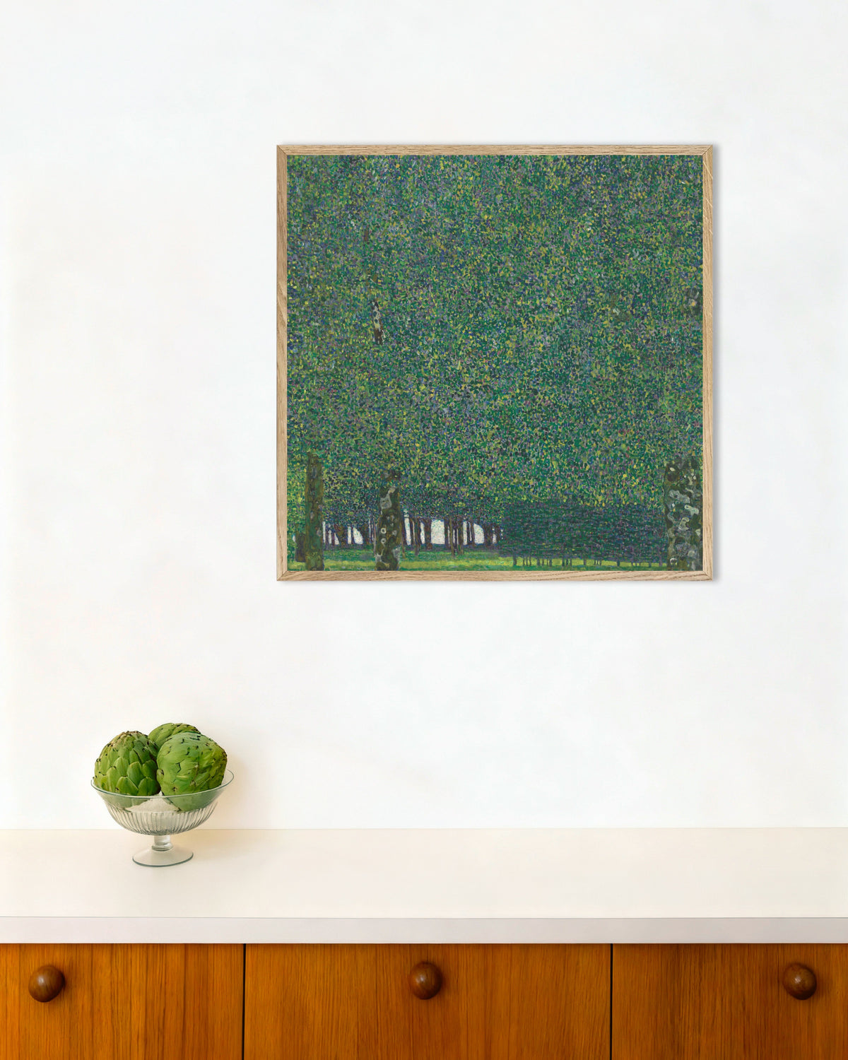 Poster Il parco (circa 1910–1911) di Gustav Klimt con cornice in legno naturale