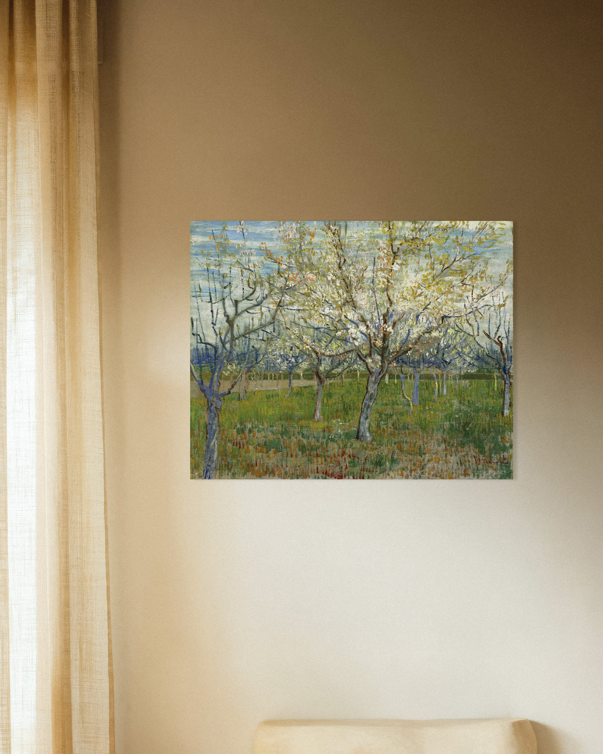 Poster con Il frutteto rosa (1888) di Vincent van Gogh
