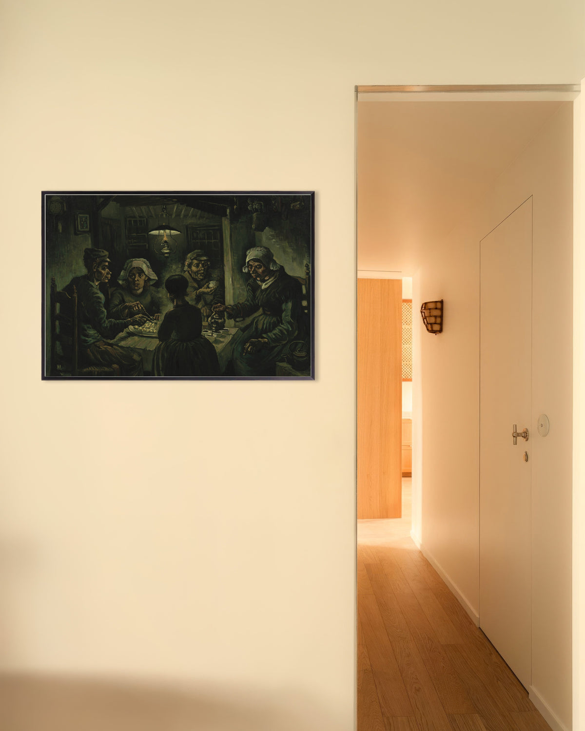 Poster «I mangiatori di patate» (1885) di Vincent van Gogh, con cornice in metallo