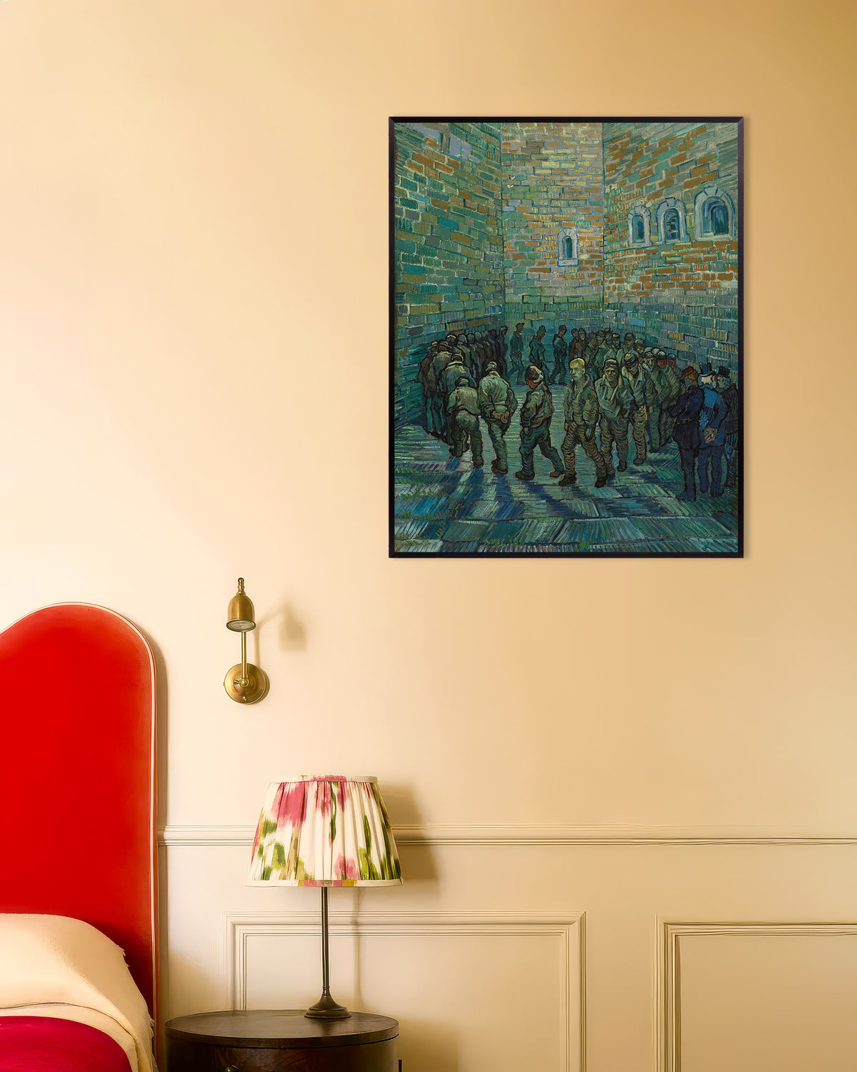 Poster de Il cortile della prigione, da Doré (1890), di Vincent van Gogh, con cornice in metallo