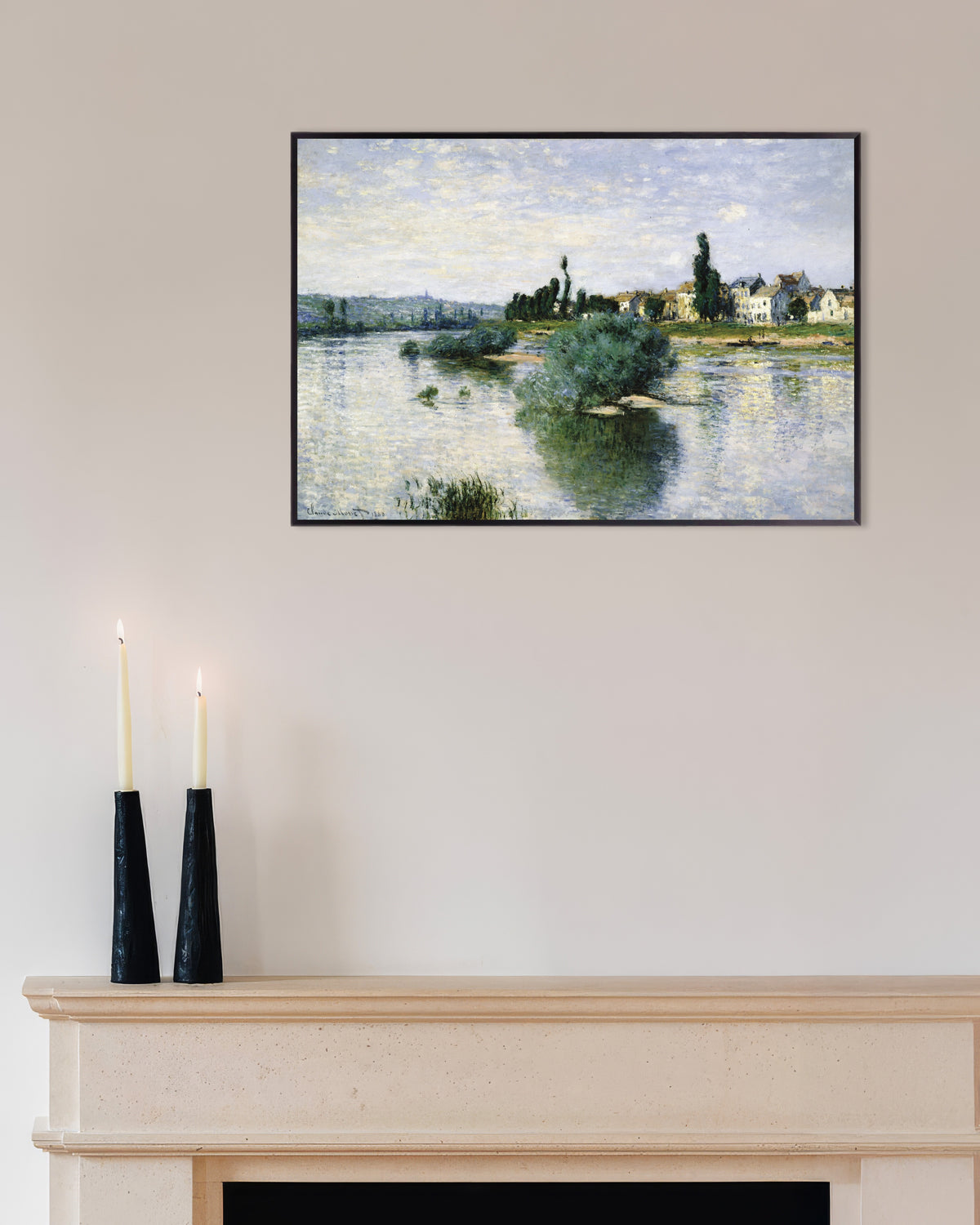 Poster La Senna a Lavacourt (1880) di Claude Monet con cornice in metallo