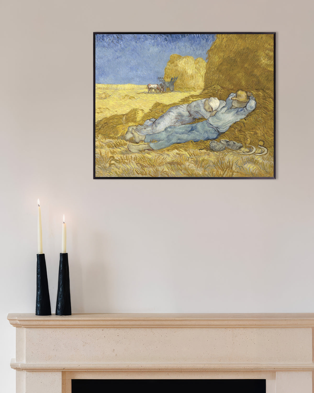 Poster di La siesta, dopo Millet (1890) di Vincent van Gogh, con cornice in metallo