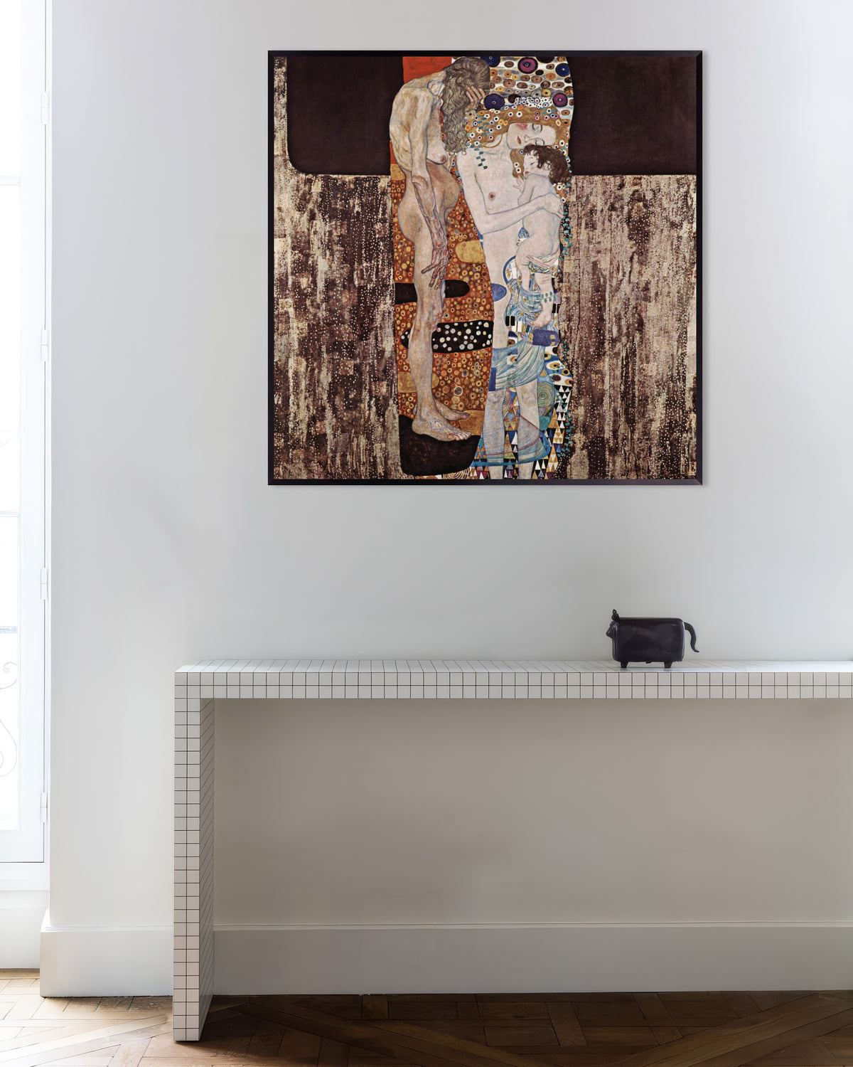 Poster Le tre età della donna (1905) di Gustav Klimt con cornice in metallo