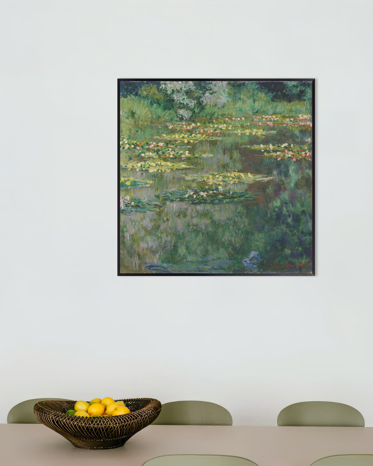 Poster Lo stagno delle ninfee (1904) di Claude Monet con cornice in metallo