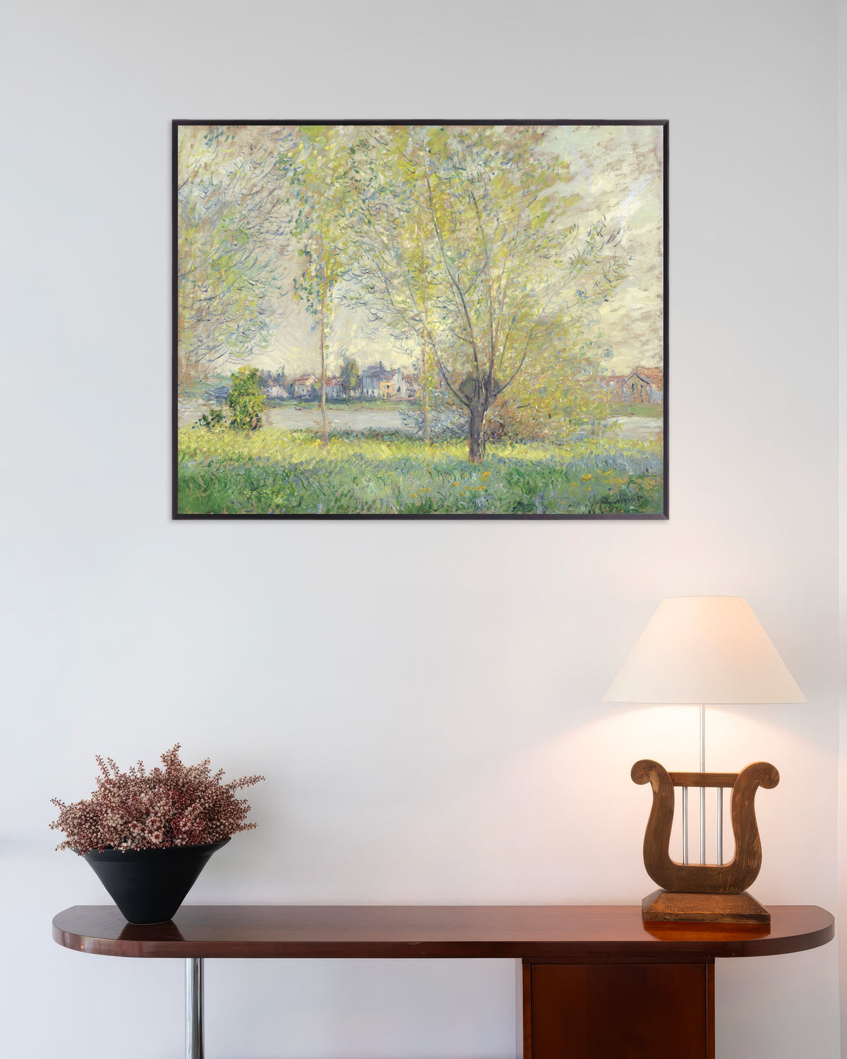 Poster I salici (1880) di Claude Monet con cornice in metallo