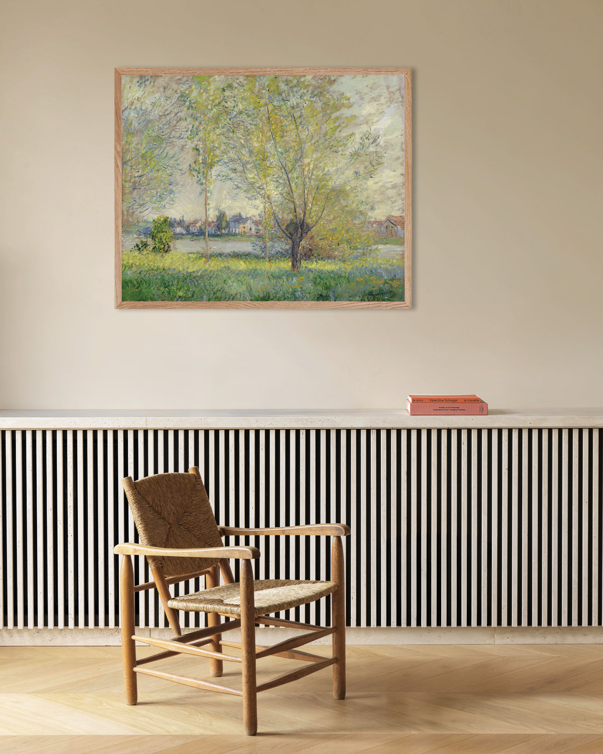 Poster I salici (1880) di Claude Monet con cornice in legno naturale