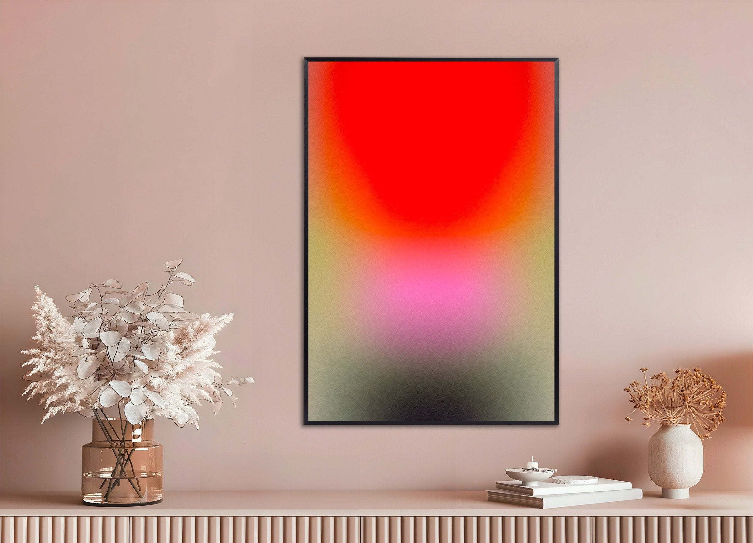 Poster of Time softens everything - colors gradient, with metal frame