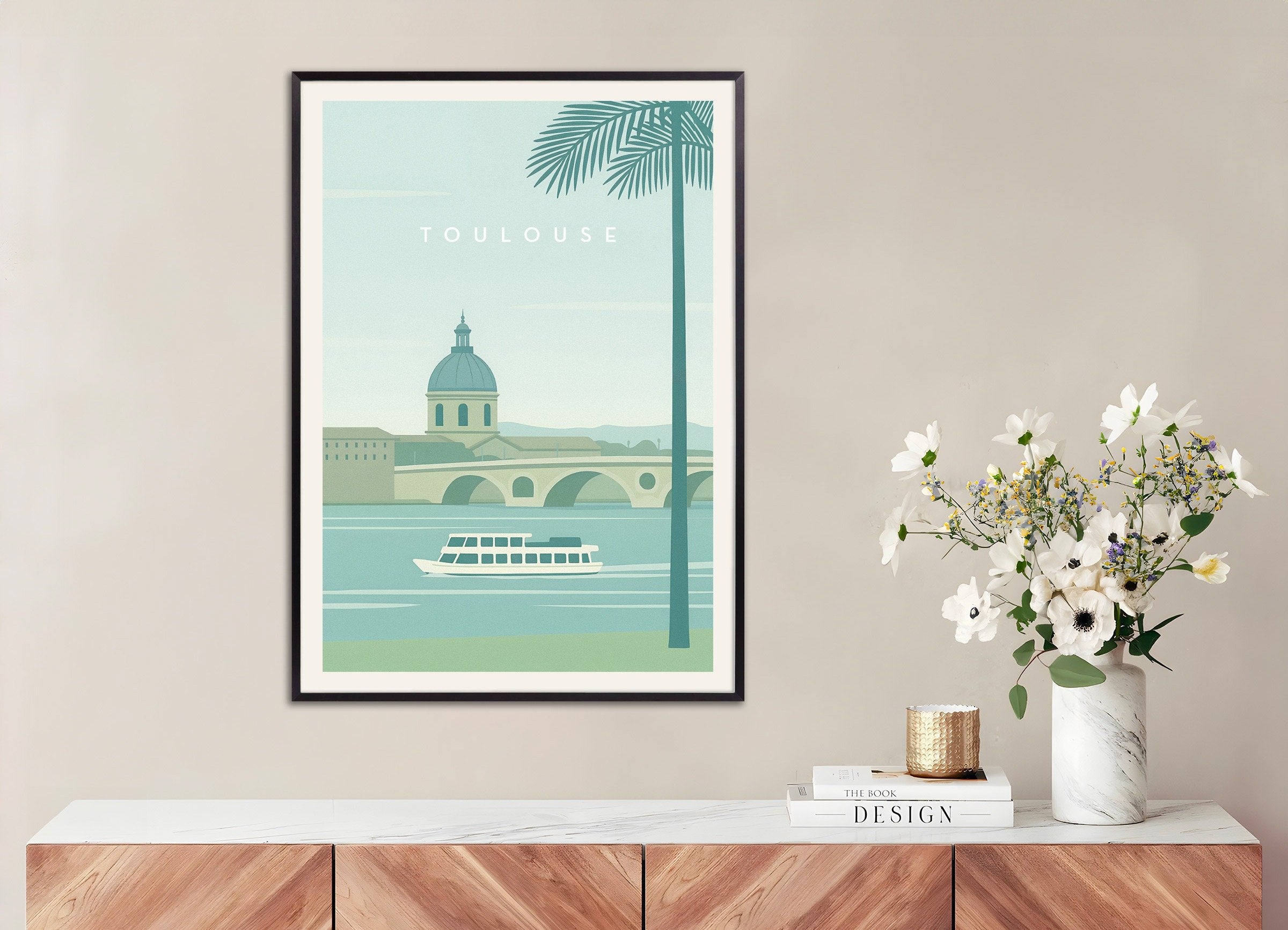 Poster of Toulouse Wall Art Print, with metal frame