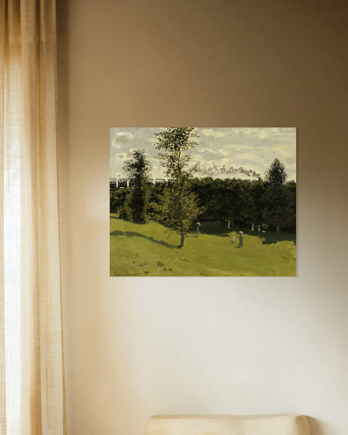 Poster Treno nella campagna (circa 1870) di Claude Monet