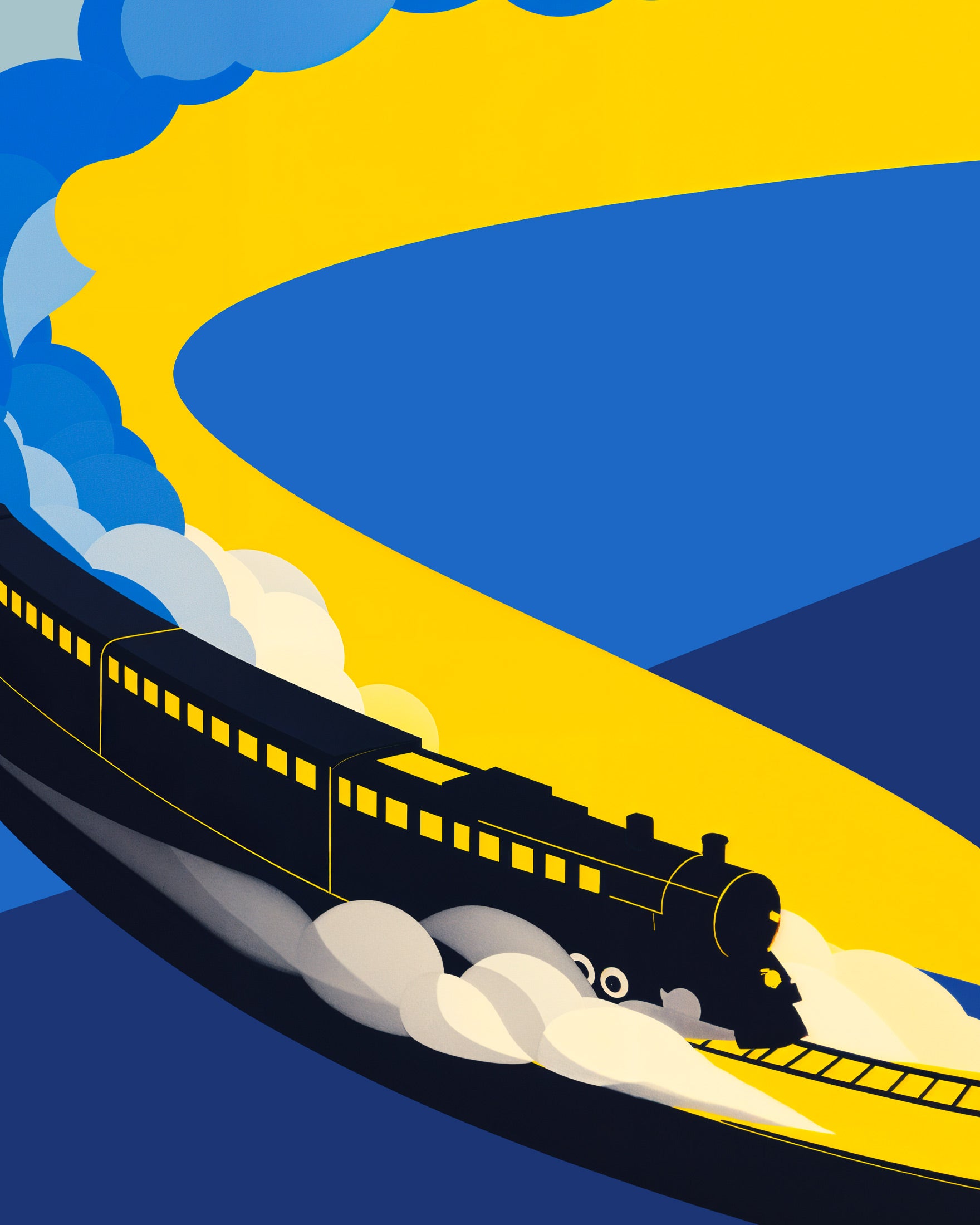 Poster del treno, design grafico