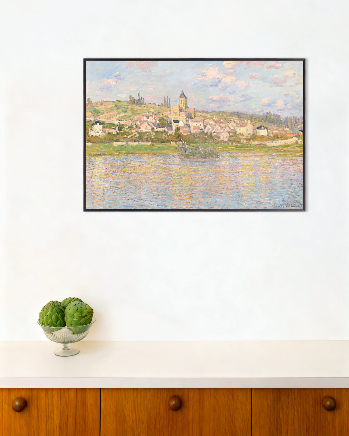 Poster Vétheuil di Claude Monet con cornice in metallo