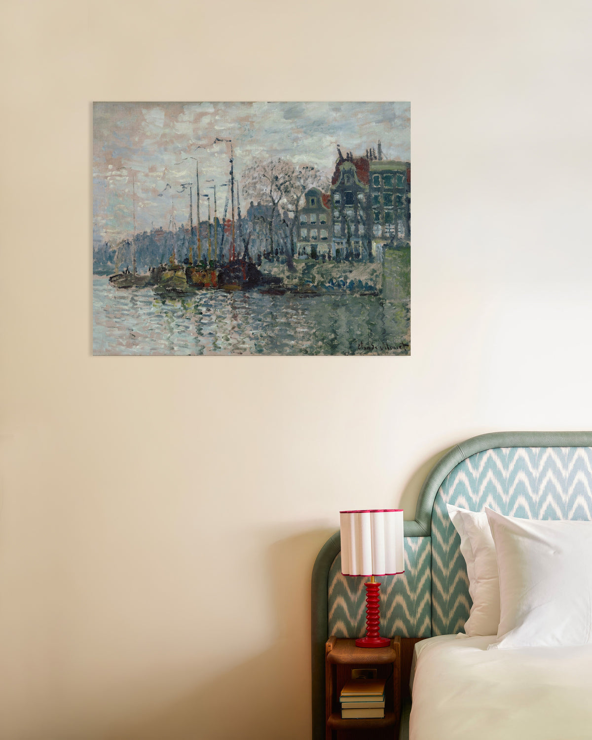 Poster Veduta della Prins Hendrikkade e del Kromme Waal ad Amsterdam (1874) di Claude Monet