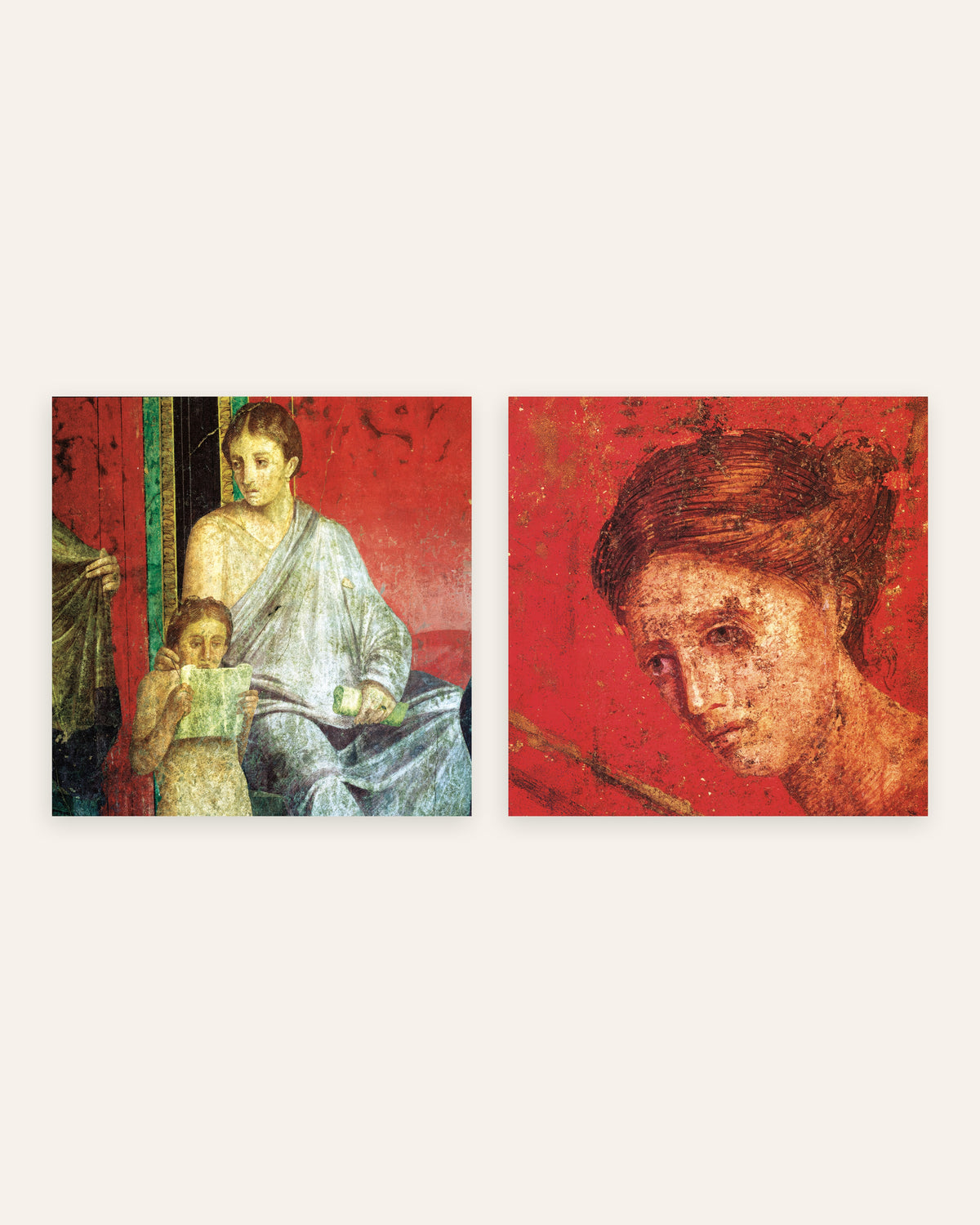 Poster Villa dei Misteri, set da 2: giovane lettore e ritratto, senza cornice