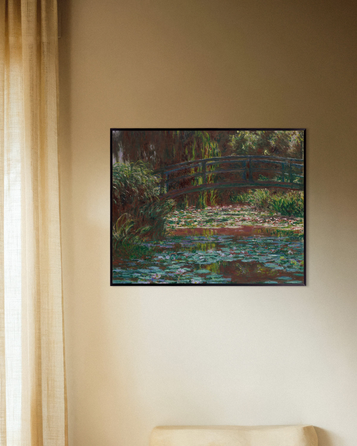 Poster Lo stagno delle ninfee (1900) di Claude Monet con cornice in metallo