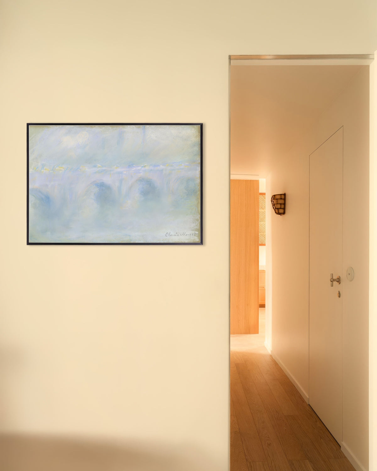 Poster Il ponte di Waterloo (1901) di Claude Monet con cornice in metallo