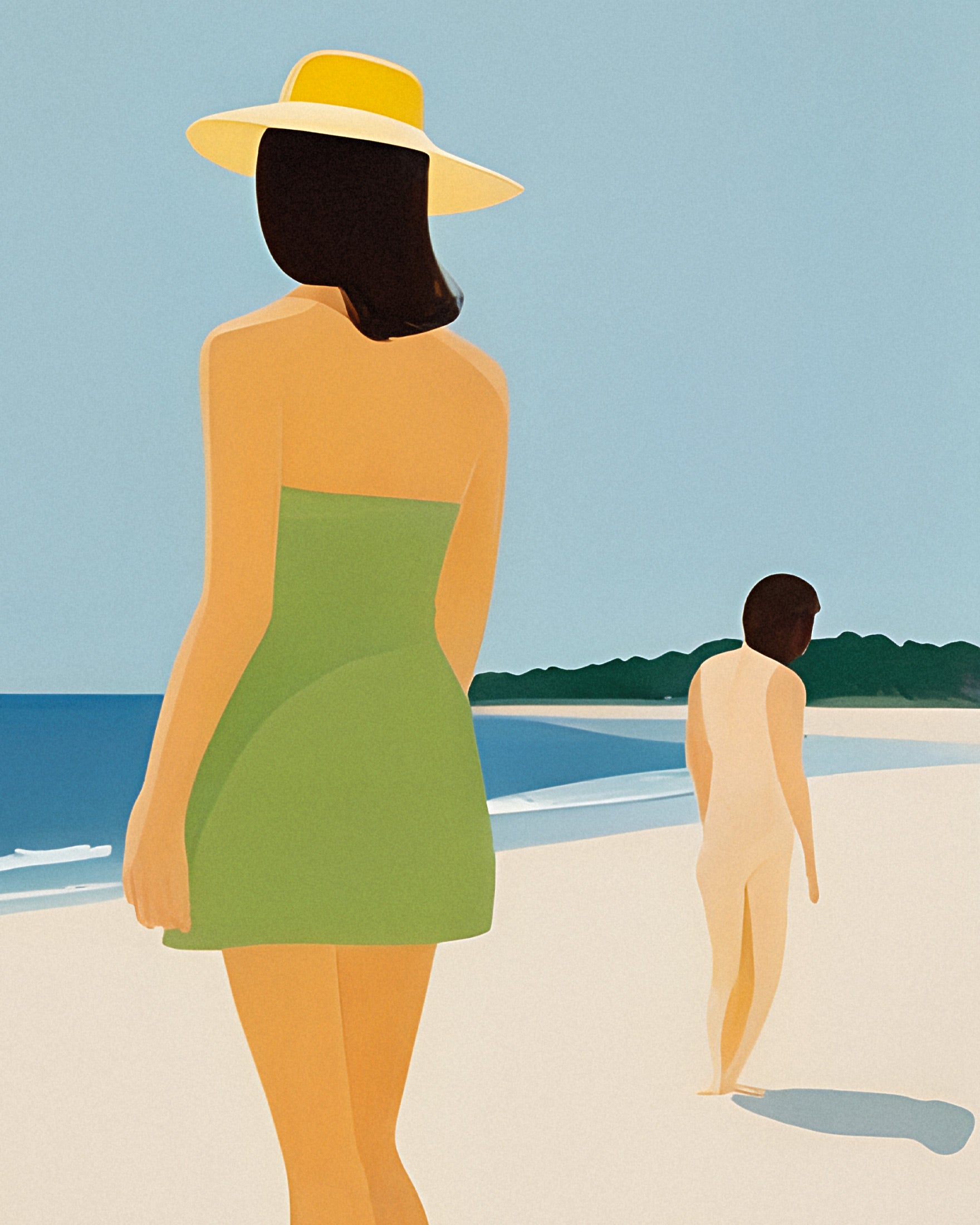 Siamo Felici sulla Spiaggia - Stampe Estate Dorata