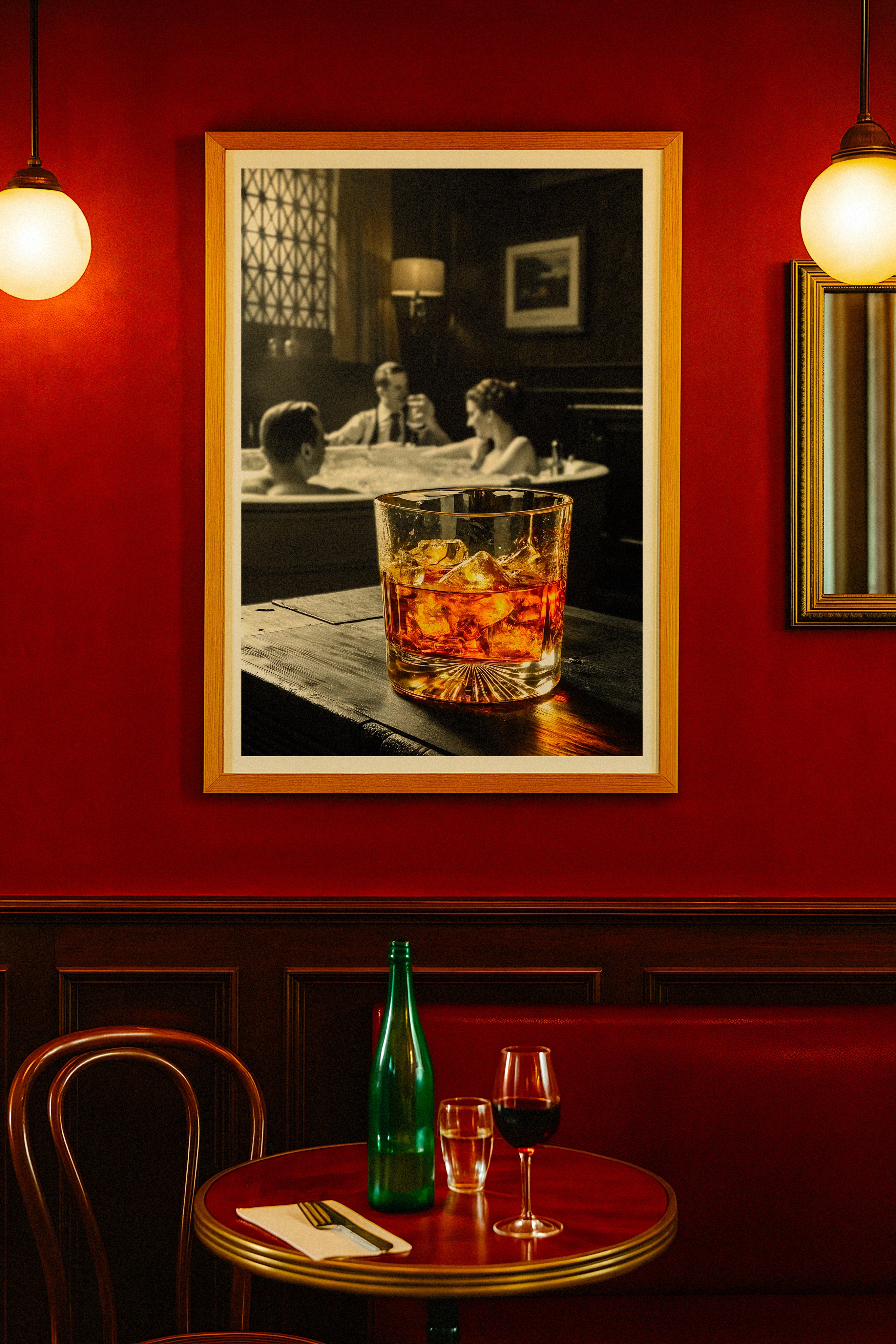 Whisky art print, bistrot