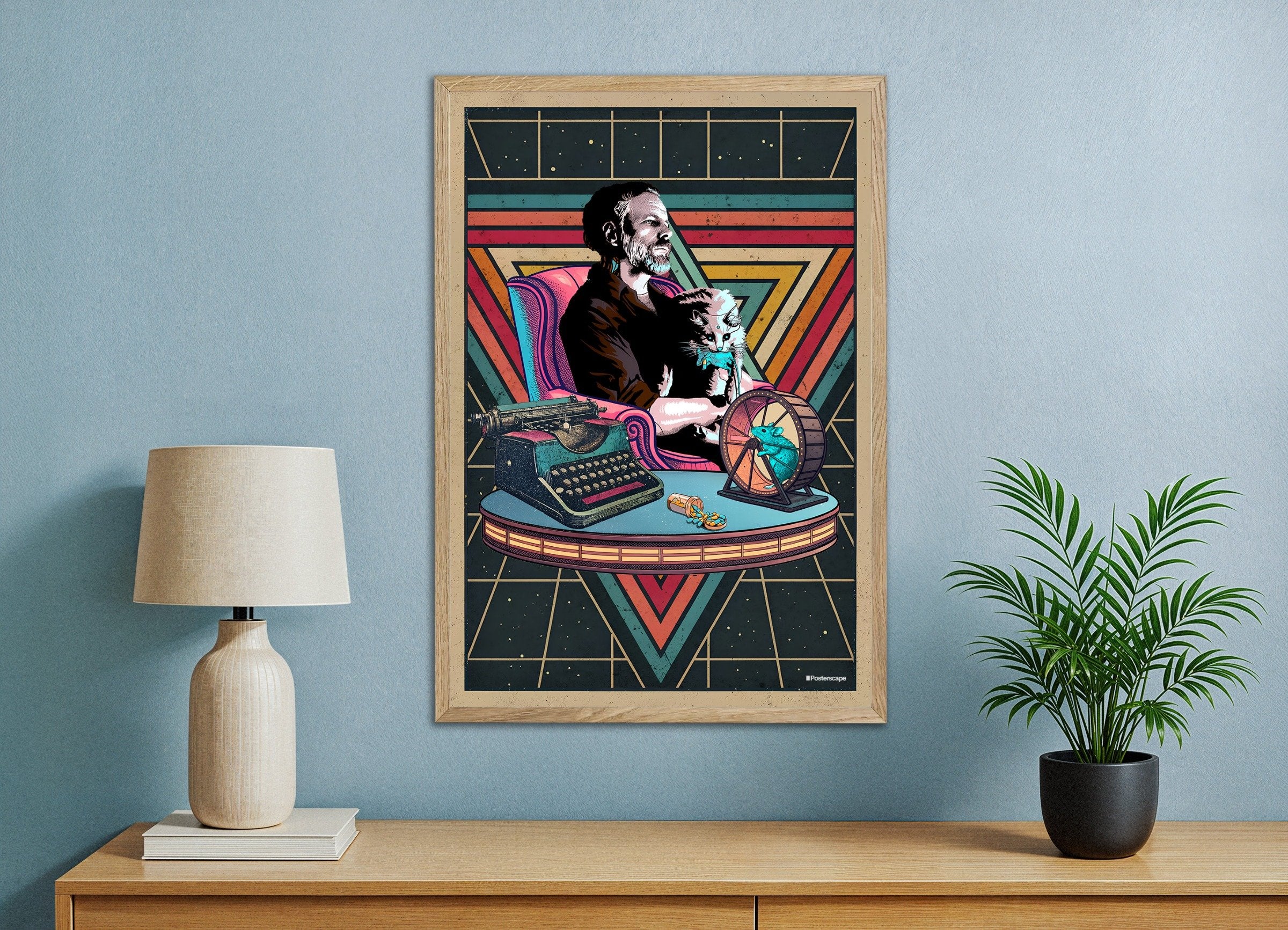 Stampa con citazione di Philip K. Dick - "Sono vivo e tu sei morto" - Poster Sci-Fi retrò
