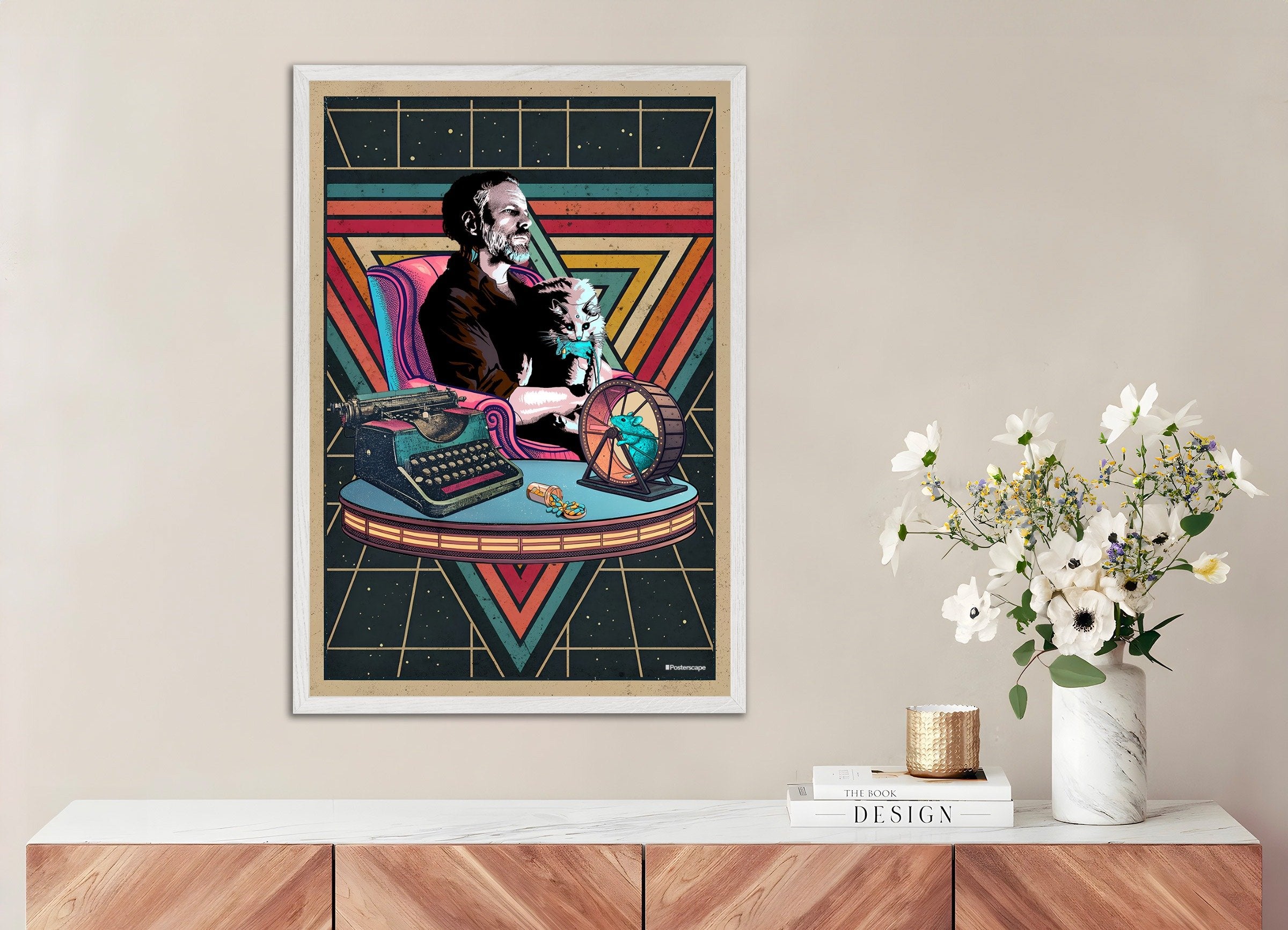 Stampa con citazione di Philip K. Dick - "Sono vivo e tu sei morto" - Poster Sci-Fi retrò
