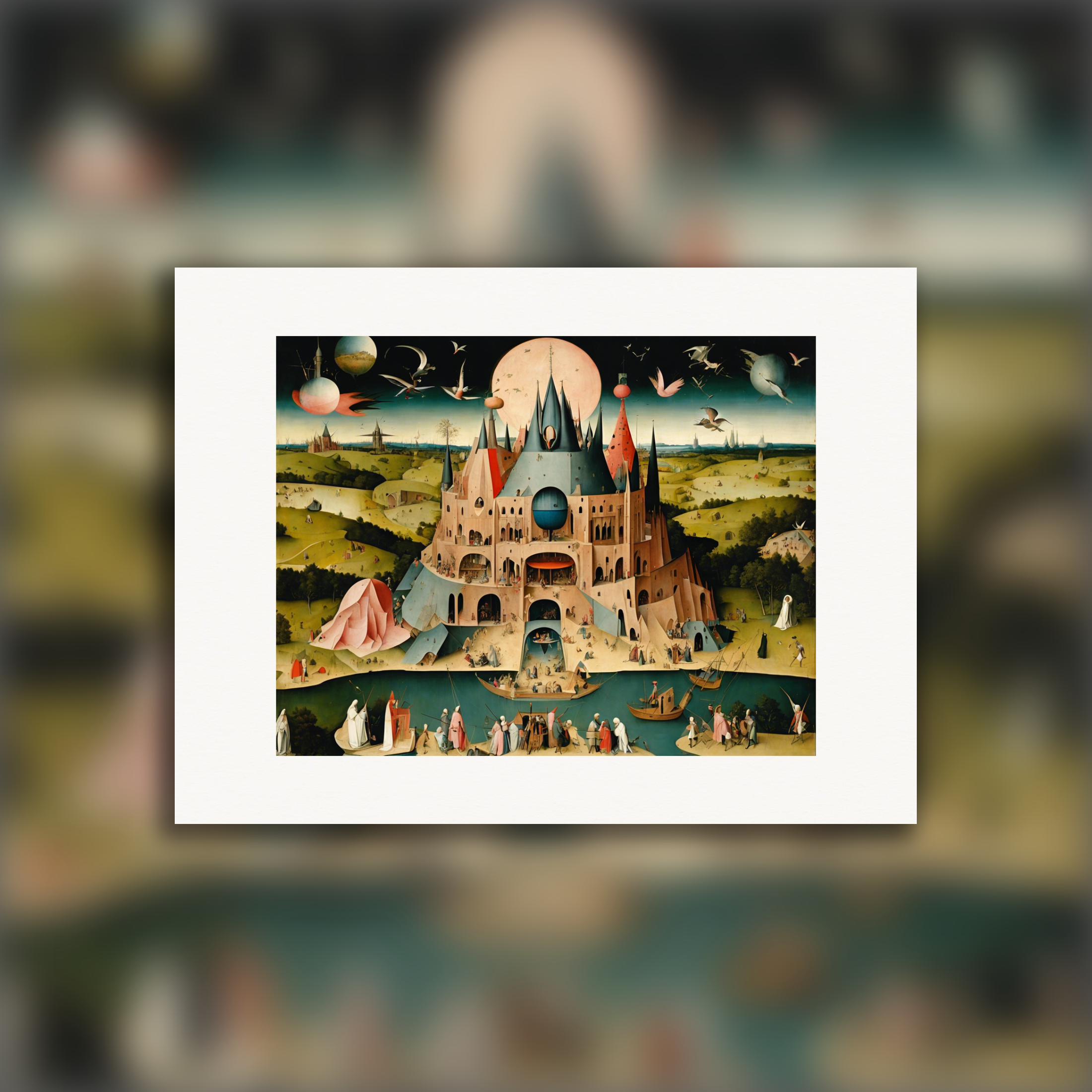 Allegorie morali e visioni caotiche del paradiso e dell'inferno, architettura brutalista - Poster