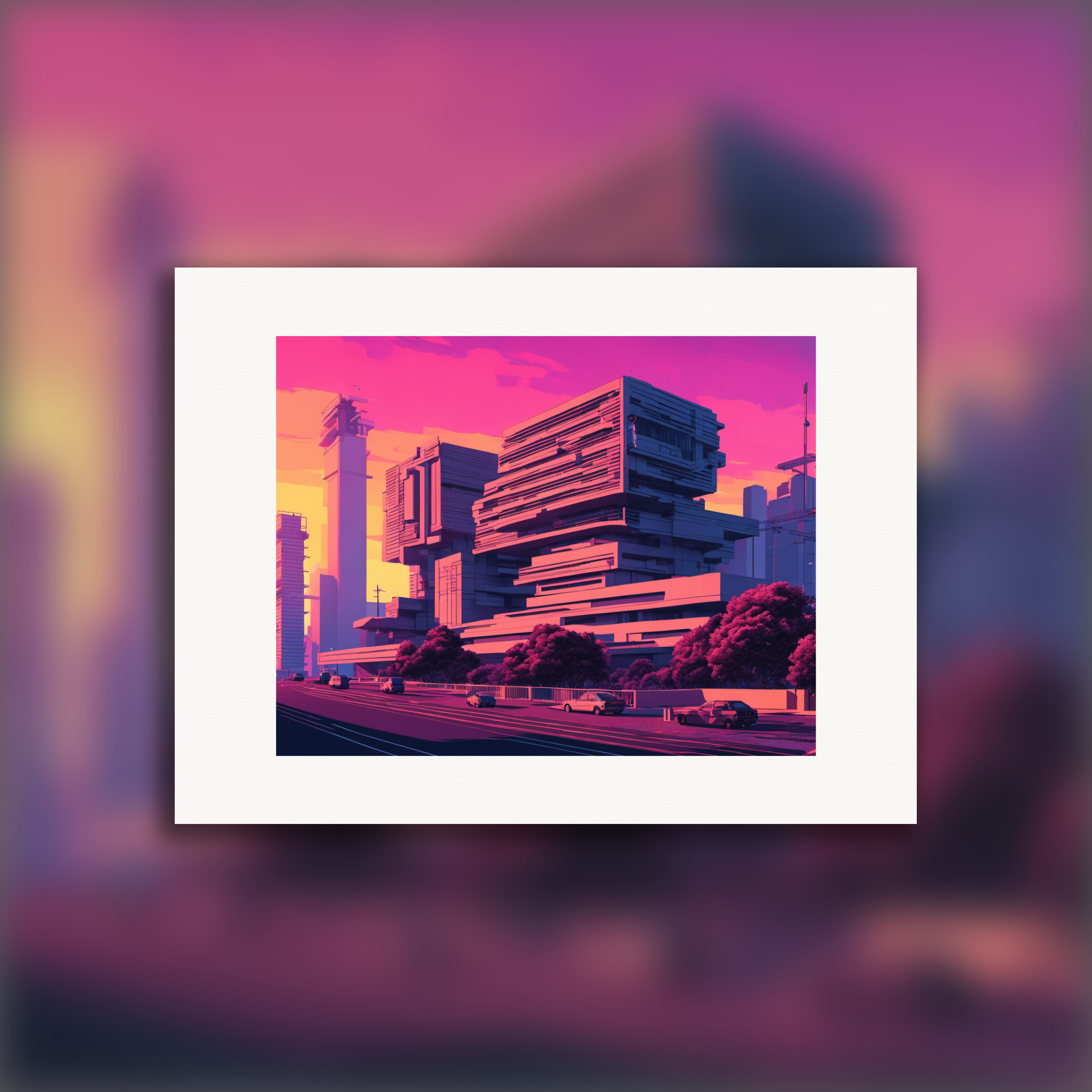 Vaporwave, architettura brutalista - Poster