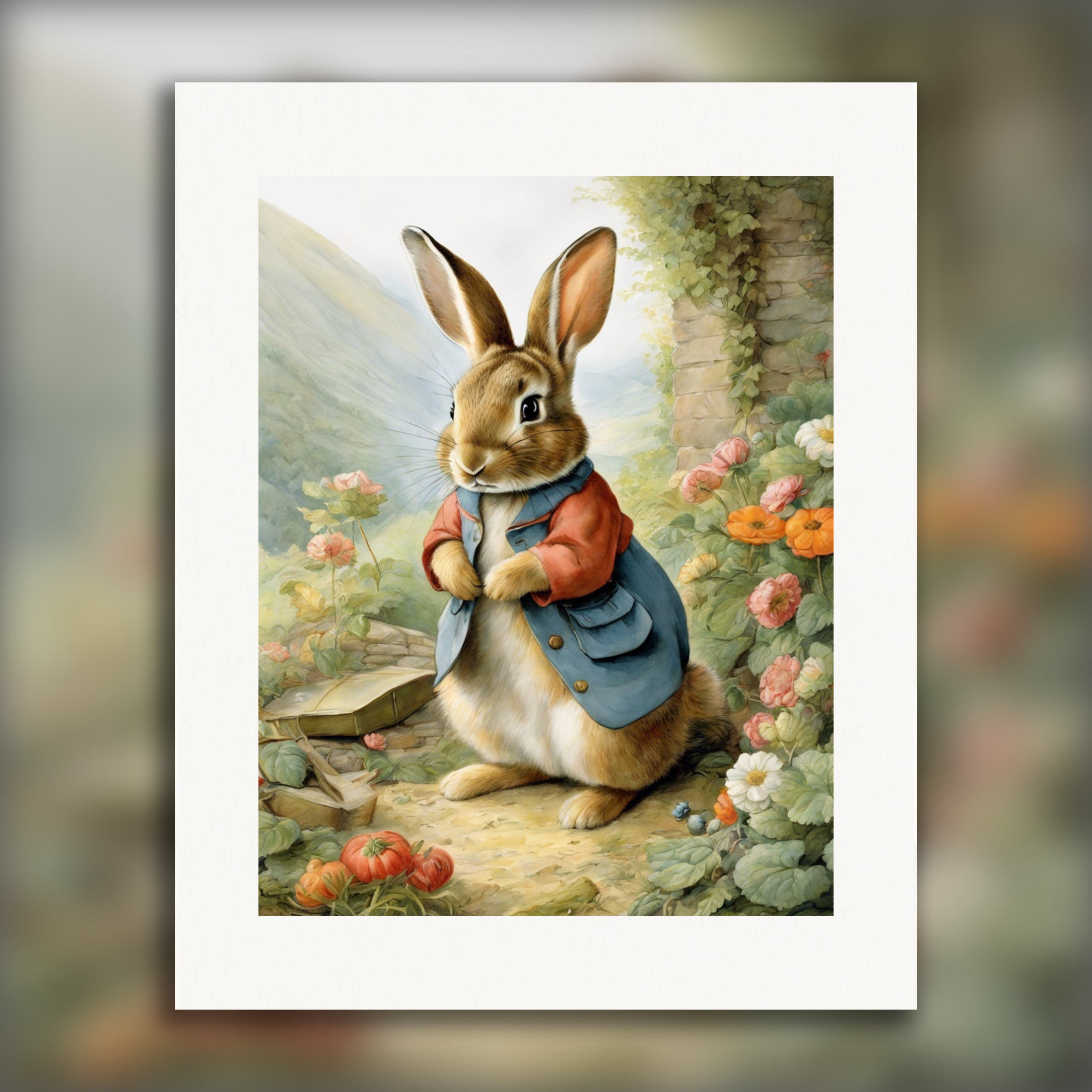 Storie affascinanti, acquerelli britannici delicati, Coniglio - Poster