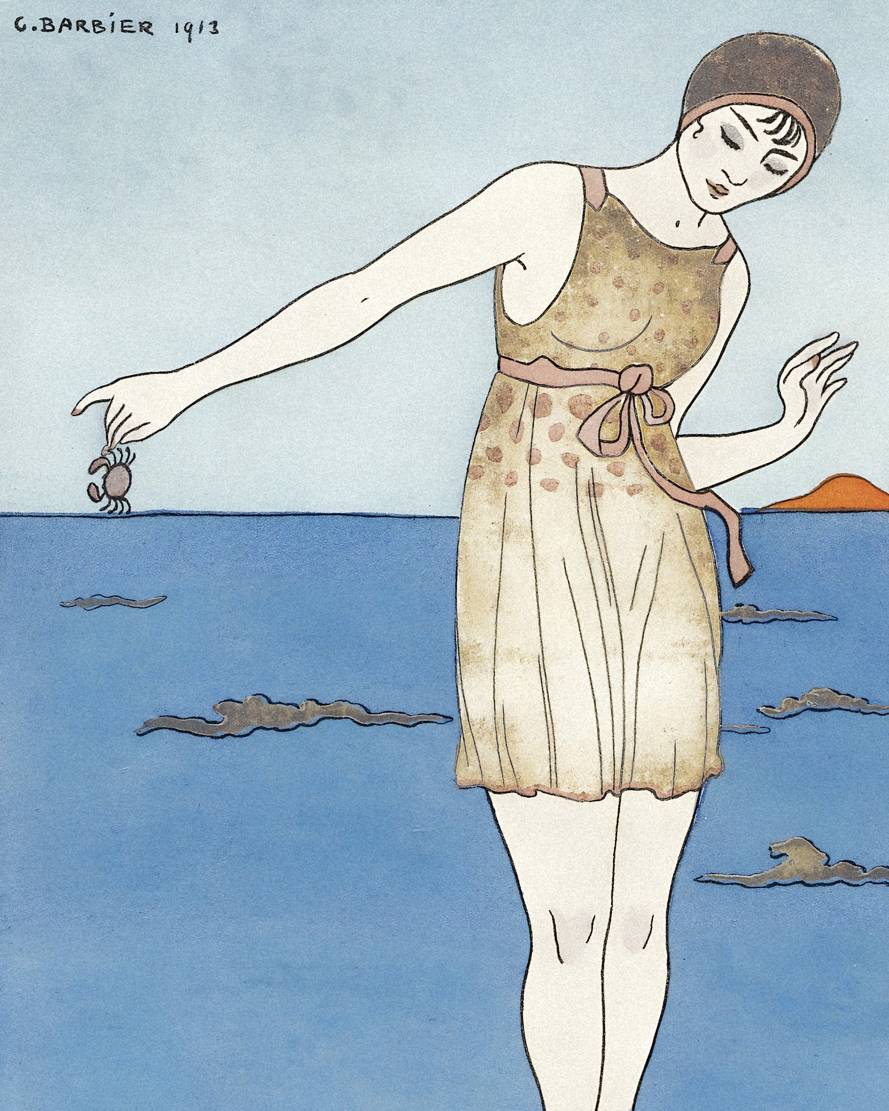 "Costume de Bain" di Georges Barbier (1913) - Poster Art Deco