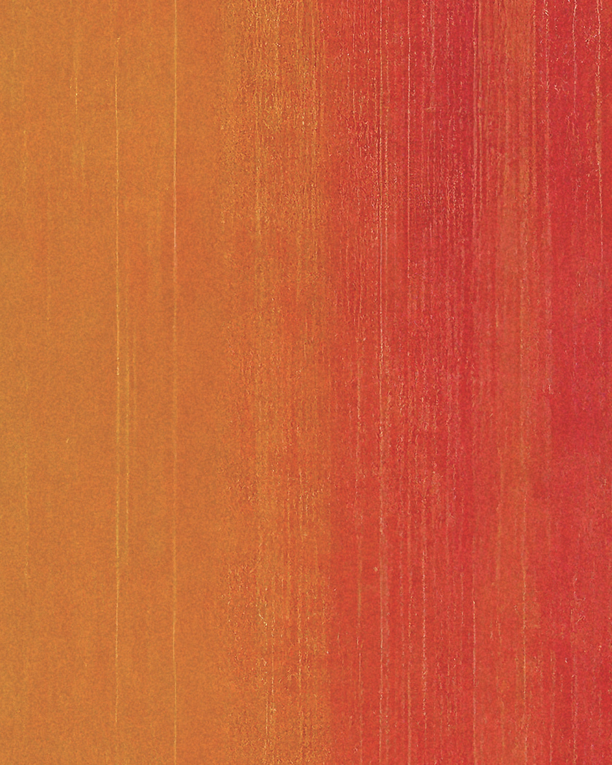 Primo piano di una superficie materica con una sfumatura verticale dall’arancione dorato caldo a sinistra al rosso acceso a destra.