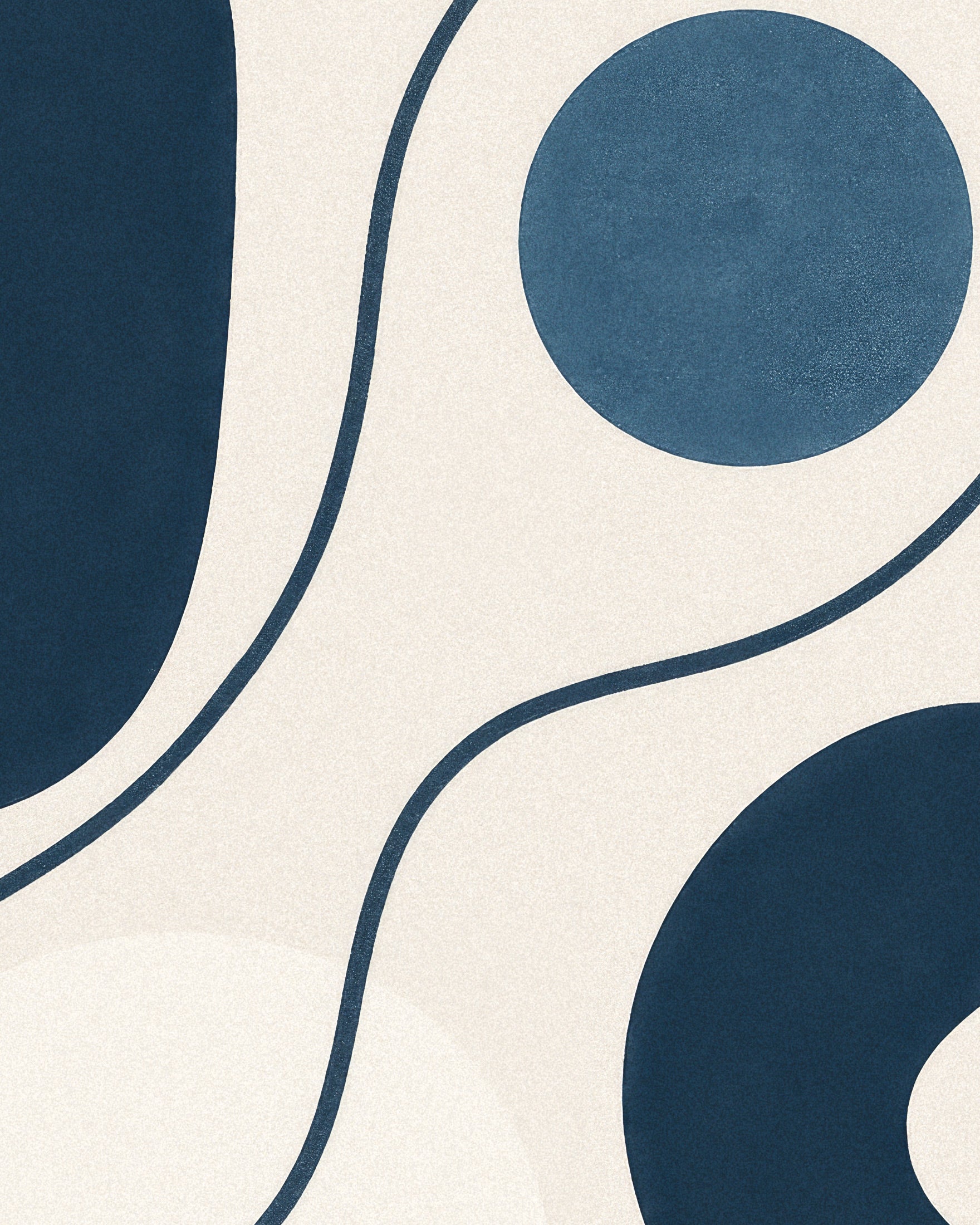 Inflections 01 – arte astratta moderna a linee blu Poster