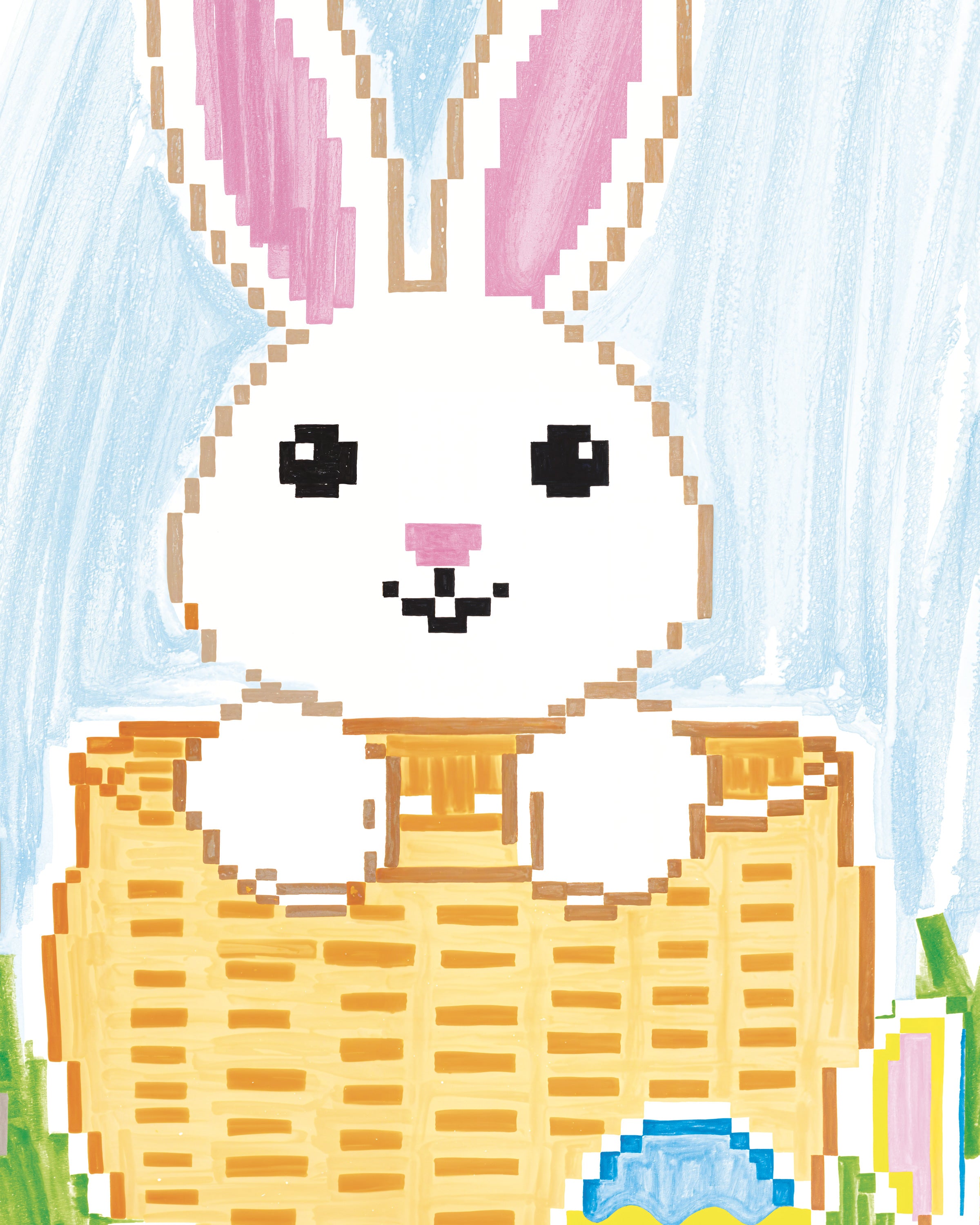 Pixel Bunny Basket – Uova di Pasqua e Sole - Poster