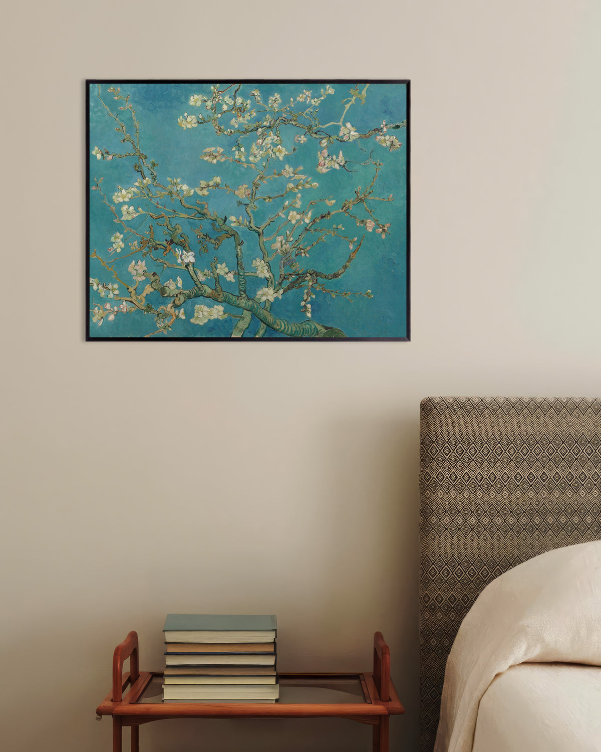 Poster di Ramo di mandorlo in fiore (1890) di Vincent van Gogh, con cornice in metallo