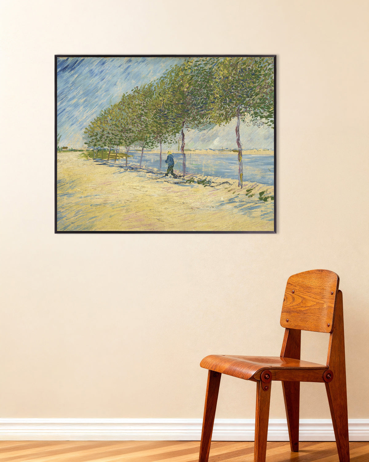 Poster di Lungo la Senna (1887) di Vincent van Gogh, con cornice in metallo