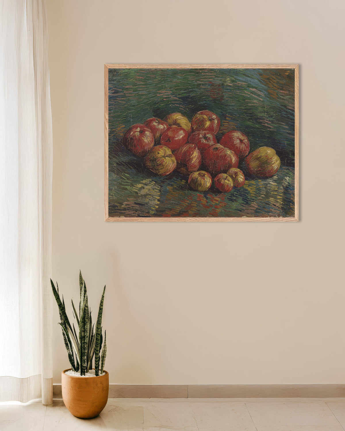 Poster di Meli (1887) di Vincent van Gogh, con cornice in legno naturale