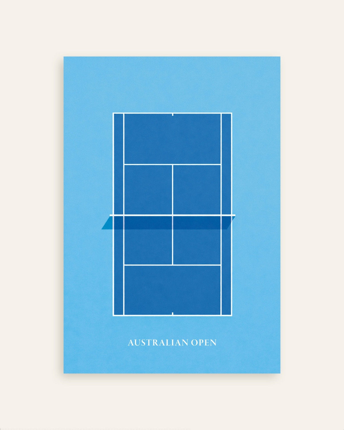 Poster Australian Open – campo da tennis blu minimalista, miniatura