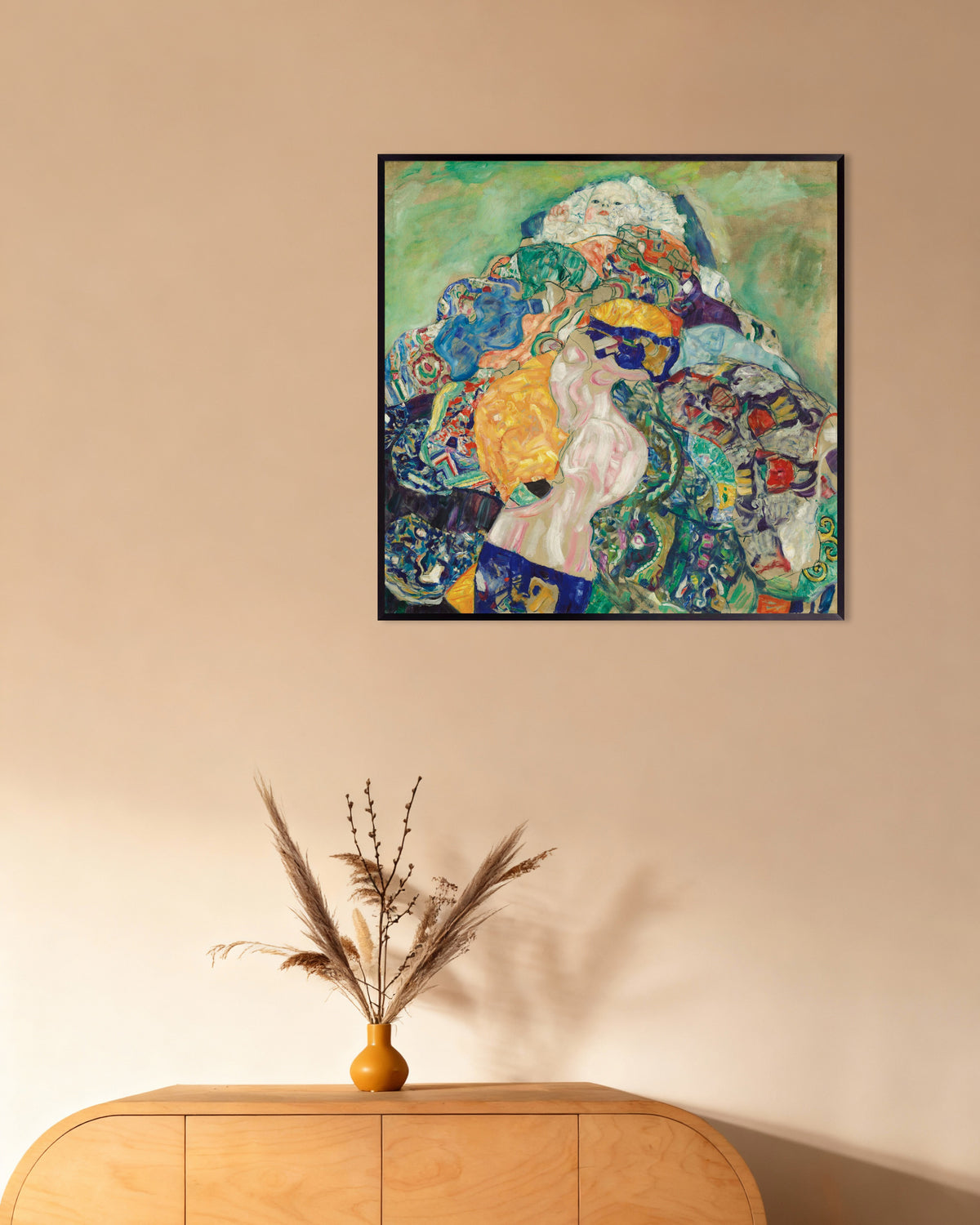 Poster Bambino (Culla) (1917–1918) di Gustav Klimt con cornice in metallo