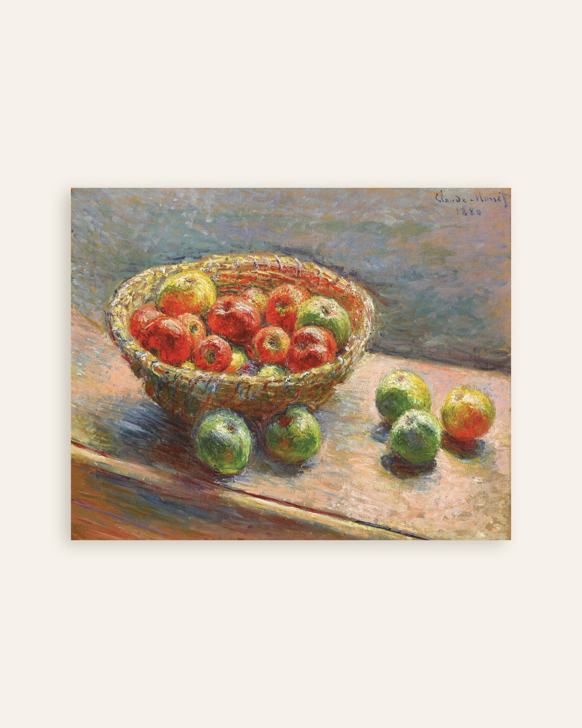 Poster Il cesto di mele (1880) di Claude Monet, miniatura
